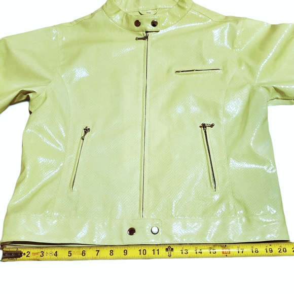 Vtg 80s 90s faux snakeskin neon jacket - Picture 9 of 12